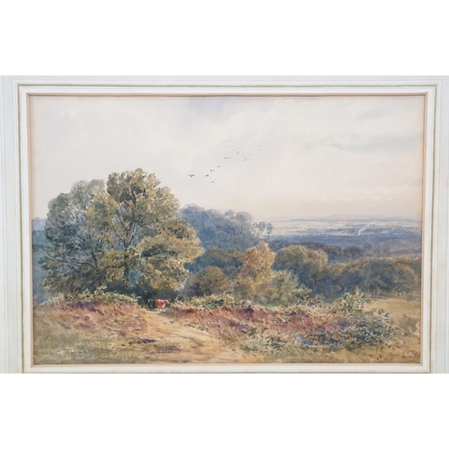 473 - J Mogford, rural scene with cattle, watercolour, signed lower right and dated 1881?, 23.5 x 34cm, Al... 