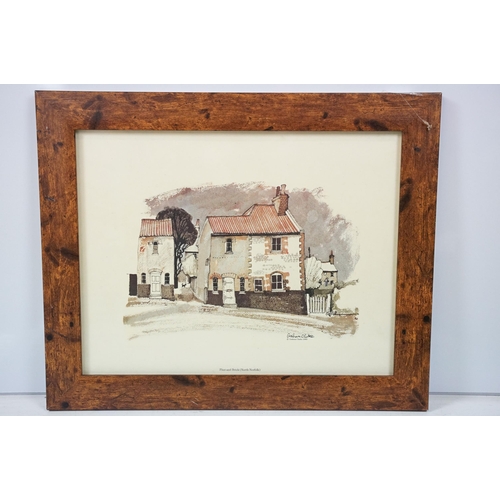 474 - Graham Clarke, four scenic country scenes with cottages, prints, two pairs, all framed and glazed (4... 