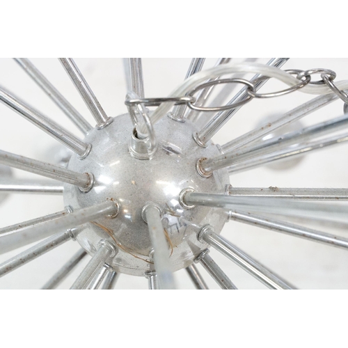 660A - Large 20th century Sputnik retro space age chrome chandelier, H 57cm