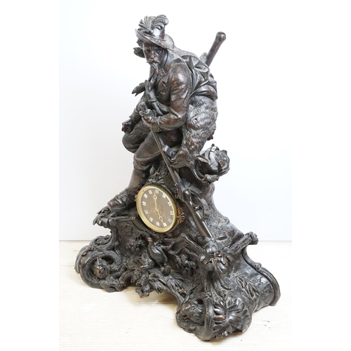 171 - Late 19th Century Johann Huggler (1834-1912) signed Black Forest carved wooden cased striking clock ... 