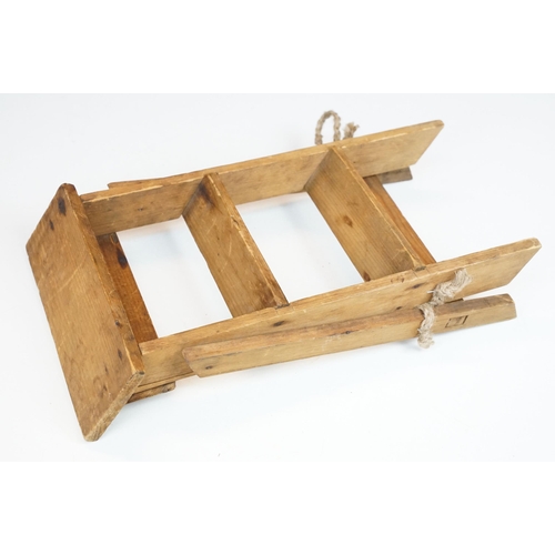 172 - Vintage miniature / apprentice piece pine step ladders, 30cm high