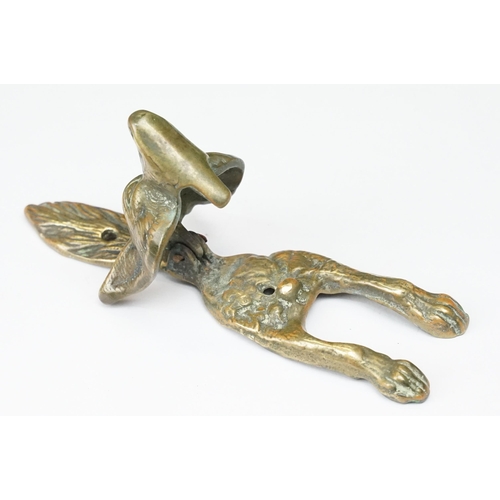 177 - Brass ‘ fox head ‘ door knocker, 16cm long