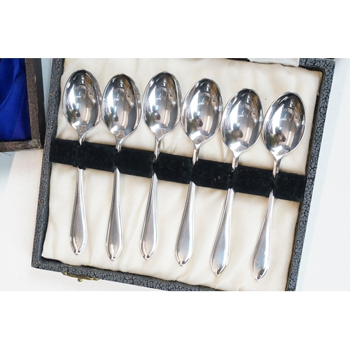 274 - A collection of hallmarked sterling silver and silver plated cutlery to include teaspoons, knives, s... 