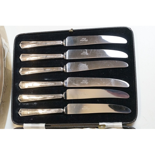 274 - A collection of hallmarked sterling silver and silver plated cutlery to include teaspoons, knives, s... 