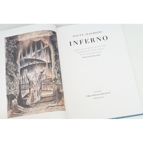 277 - Books - The Folio Society - Dante's Inferno (illustrations by William Blake) and Leonardo Da Vinci (... 