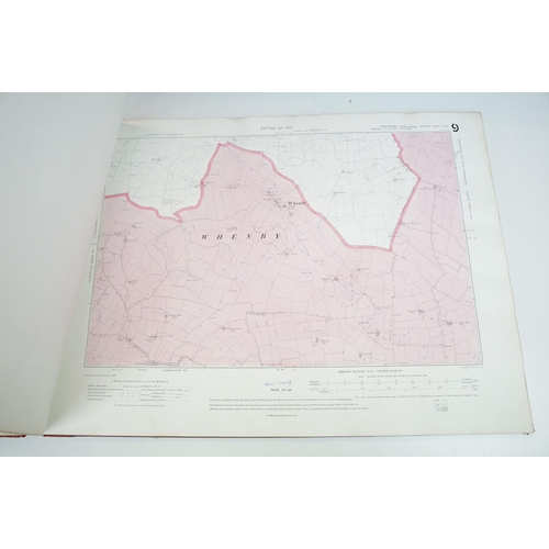 281 - An early 20th century hardback book of ordnance survey maps of Yorkshire, measures approx 56.5cm x 4... 