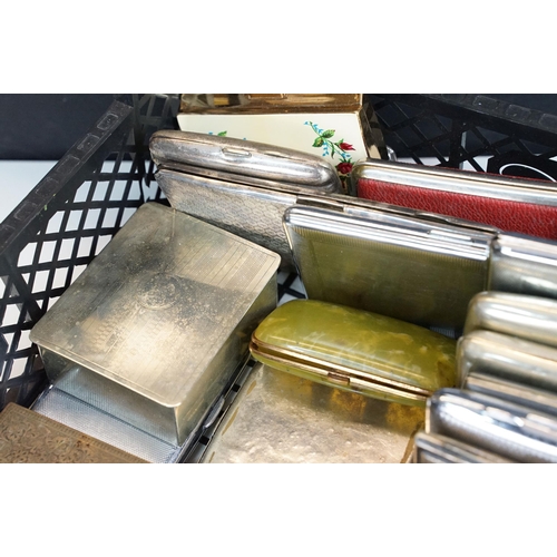 292 - A large collection of mainly mid 20th century cigarette cases and boxes to include many silver plate... 