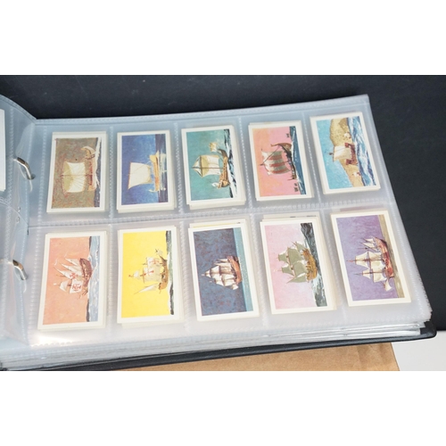 293 - A collection of cigarette card sets within six albums together with loose sets of cigarette and trad... 