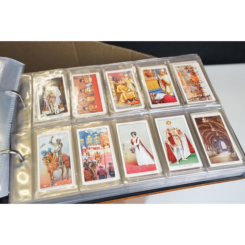 293 - A collection of cigarette card sets within six albums together with loose sets of cigarette and trad... 