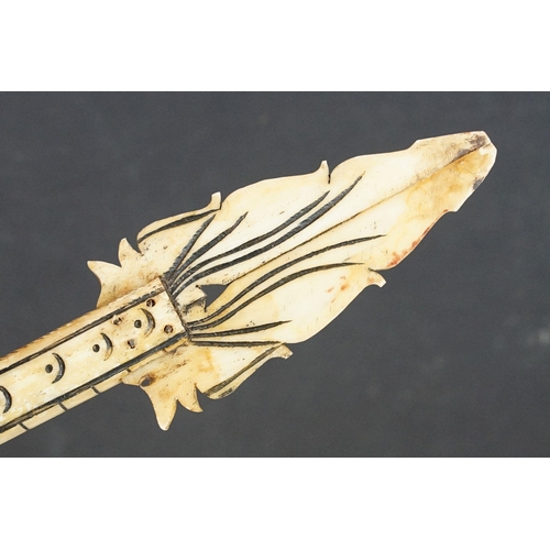 311 - Chinese carved bone dragon form dart gun