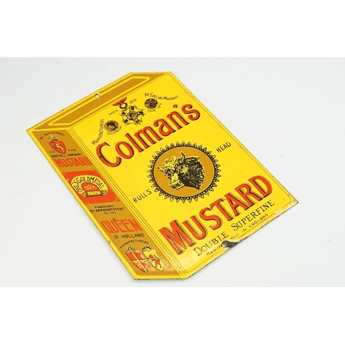 314 - Two reproduction enamel advertising signs to include Colman's Mustard and OXO examples.