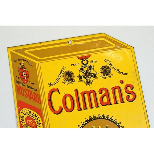 314 - Two reproduction enamel advertising signs to include Colman's Mustard and OXO examples.