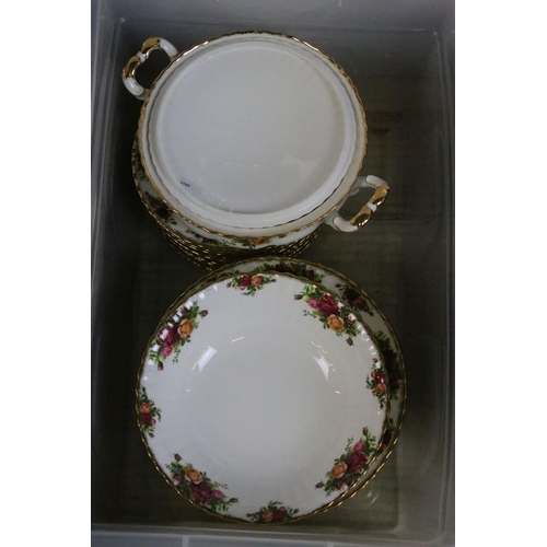 101 - Large collection of Royal Albert 'Old Country Roses' table ware to include twelve bowls, twelve soup... 