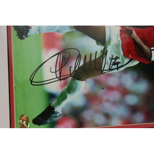 354 - Football Autograph - The Arsenal - Framed & glazed Thierry Henry signed picture with COA to verso