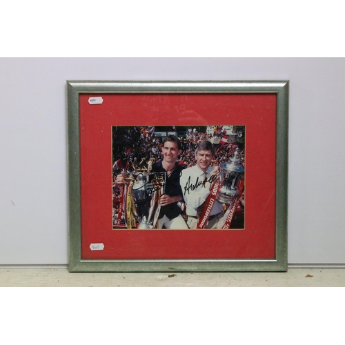 356 - Football Autograph - The Arsenal - Framed & glazed Arsene Wenger & Tony Adams signed picture with CO... 