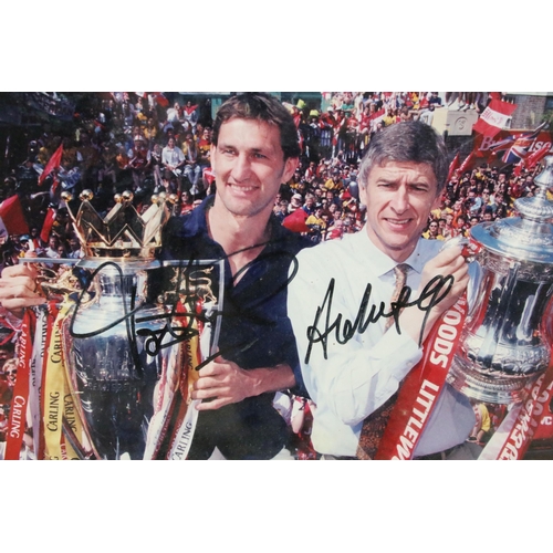 356 - Football Autograph - The Arsenal - Framed & glazed Arsene Wenger & Tony Adams signed picture with CO... 