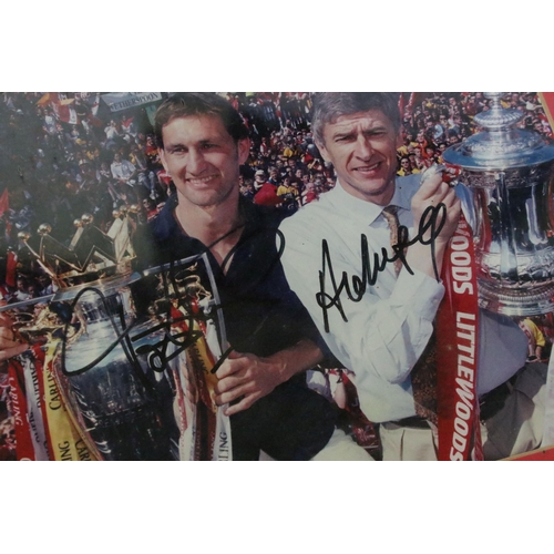 356 - Football Autograph - The Arsenal - Framed & glazed Arsene Wenger & Tony Adams signed picture with CO... 