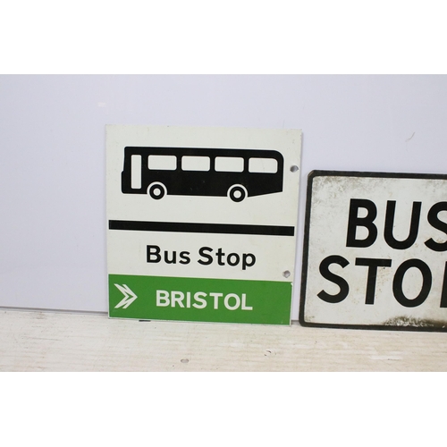 407 - Group of four Bristol Bus Stop signs, all double sided, tallest approx. 40cm