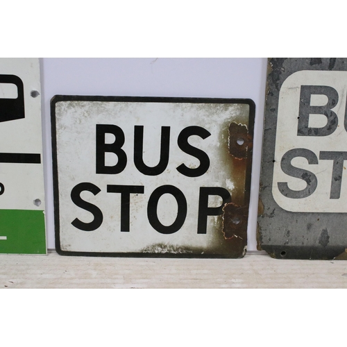 407 - Group of four Bristol Bus Stop signs, all double sided, tallest approx. 40cm