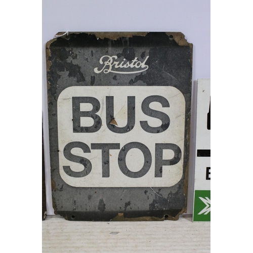 407 - Group of four Bristol Bus Stop signs, all double sided, tallest approx. 40cm