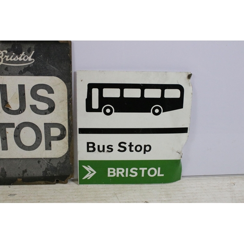 407 - Group of four Bristol Bus Stop signs, all double sided, tallest approx. 40cm