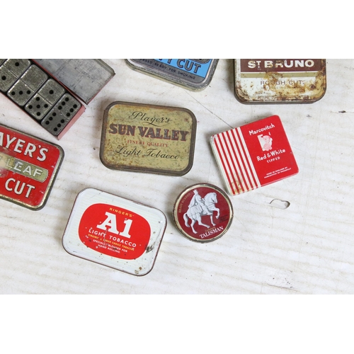 418 - Large selection of vintage advertising tobacco tins to include Player No Name tobacco, Four Square, ... 