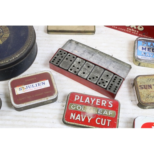 418 - Large selection of vintage advertising tobacco tins to include Player No Name tobacco, Four Square, ... 