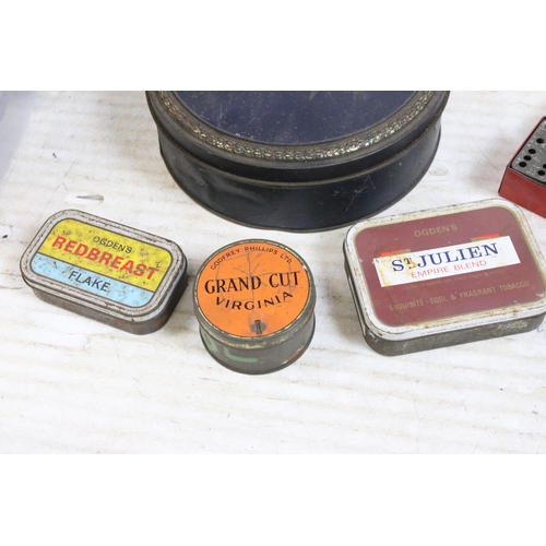 418 - Large selection of vintage advertising tobacco tins to include Player No Name tobacco, Four Square, ... 