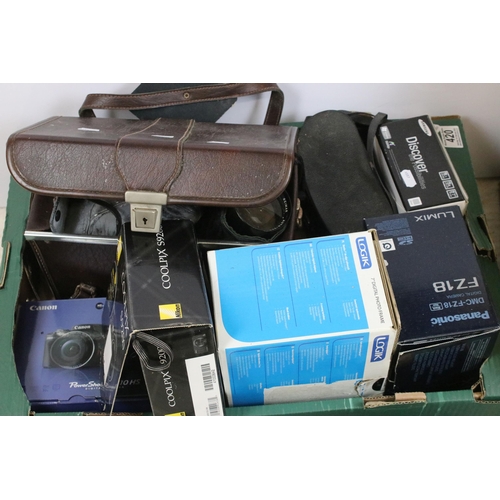 420 - Quantity of cameras and accessories to include Samsung S830, Olympus X-930, Lumix FZ18, Nikomat, Nik... 