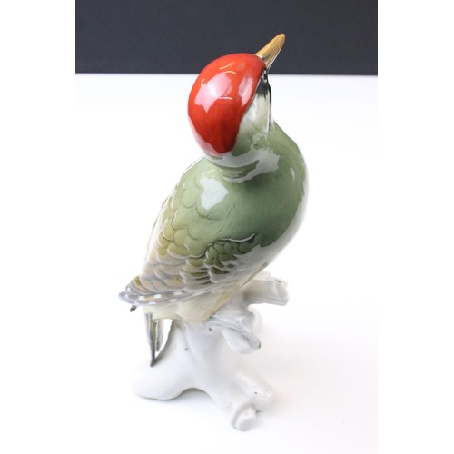 41 - Selection of five Karl Ens vintage 20th century German porcelain bird figurines, marked to underside... 