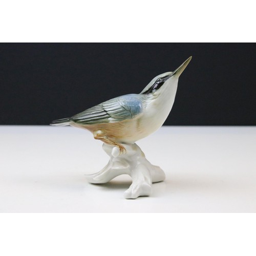 41 - Selection of five Karl Ens vintage 20th century German porcelain bird figurines, marked to underside... 