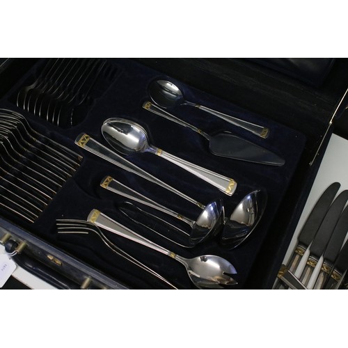 387 - BS Edelstahl Soligen two tone flatware cutlery set housed within briefcase style holder