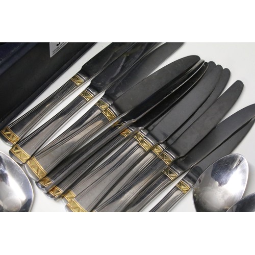 387 - BS Edelstahl Soligen two tone flatware cutlery set housed within briefcase style holder