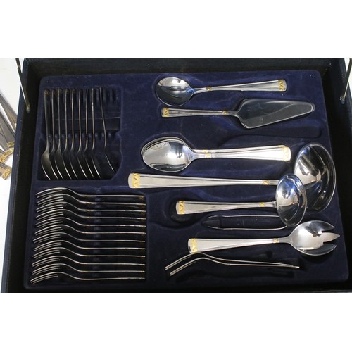 387 - BS Edelstahl Soligen two tone flatware cutlery set housed within briefcase style holder