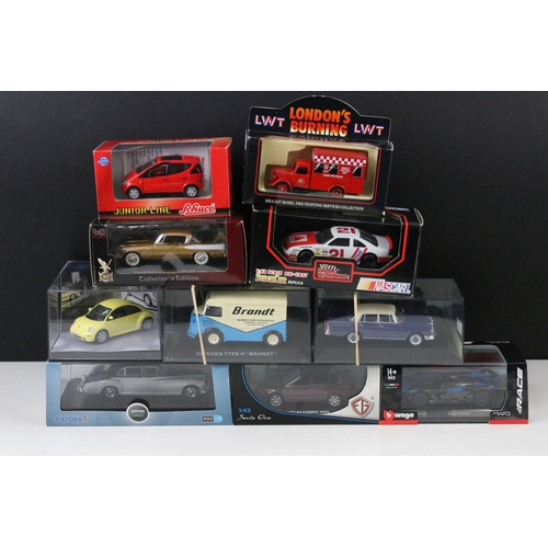 1083 - 26 Boxed / cased diecast models Schuco Junior Line, Racing Champions NASCAR, Oxford Automobile Compa... 