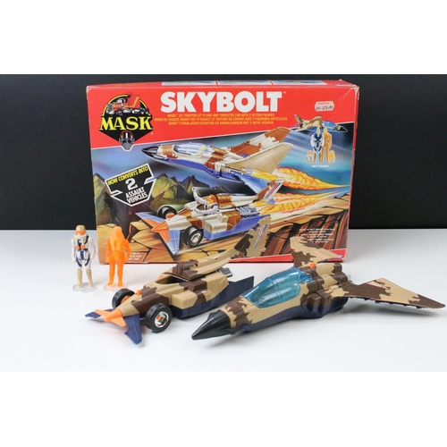 1523 - MASK - Boxed Kenner MASK Skybolt vehicle appearing complete with both Matt Trakker figures, both mas... 