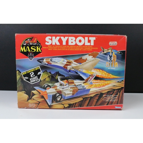 1523 - MASK - Boxed Kenner MASK Skybolt vehicle appearing complete with both Matt Trakker figures, both mas... 