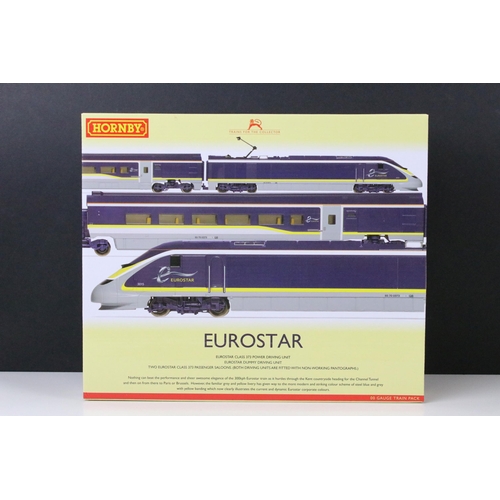 23 - Boxed Hornby OO gauge R3215 Eurostar Train Pack DCC Ready plus a boxed Hornby R4580 Eurostar Divisib... 