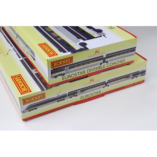 23 - Boxed Hornby OO gauge R3215 Eurostar Train Pack DCC Ready plus a boxed Hornby R4580 Eurostar Divisib... 