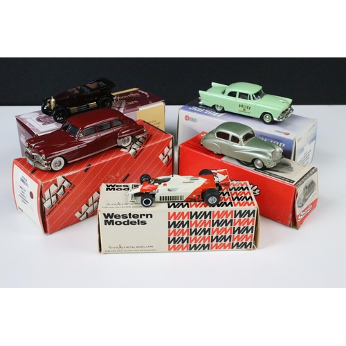 1082 - Five boxed 1/43 diecast models to include 2 x Western Models featuring WMS 107 1950 Desoto 8-Passeng... 