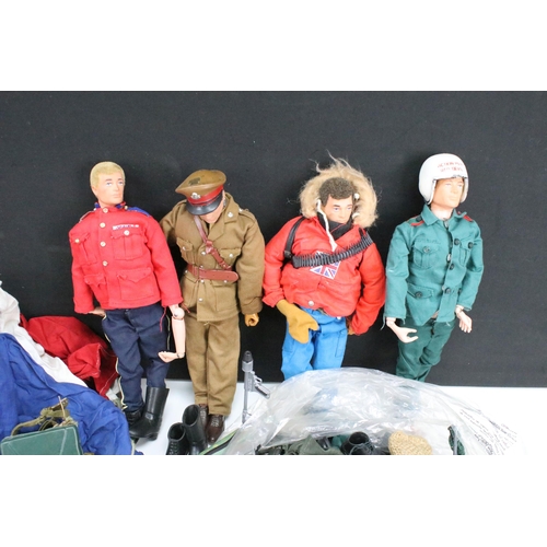 1441 - Action Man - Four original Palitoy Action Man figures (2 x flock hair gripping hands & 2 x flock hai... 