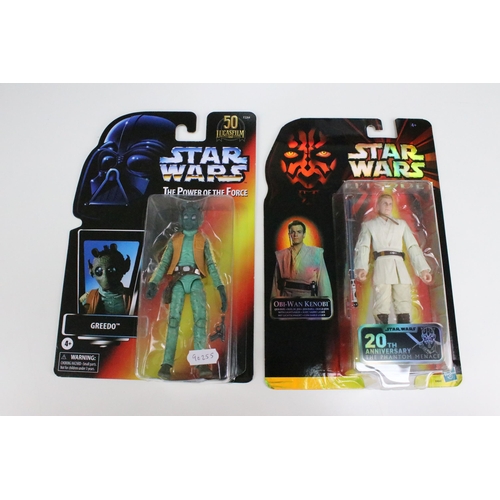 1447 - Star Wars - 16 Hasbro Black Anniversary figures to include 6 x Episode I, 4 x Power of the Force, an... 