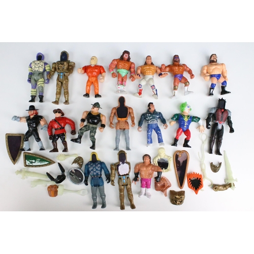 1549 - Collection of 17 x 1980s/1990s figures to include 11 x Hasbro WWF (Honkey Tonk Man, The Mountie, Hac... 