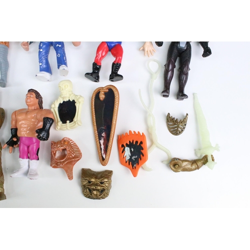 1549 - Collection of 17 x 1980s/1990s figures to include 11 x Hasbro WWF (Honkey Tonk Man, The Mountie, Hac... 