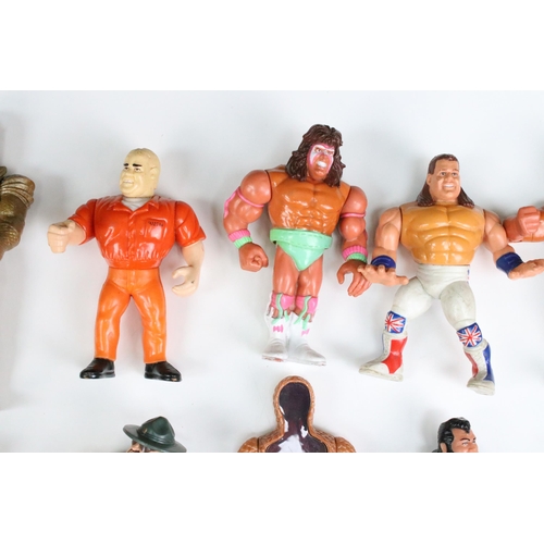 1549 - Collection of 17 x 1980s/1990s figures to include 11 x Hasbro WWF (Honkey Tonk Man, The Mountie, Hac... 