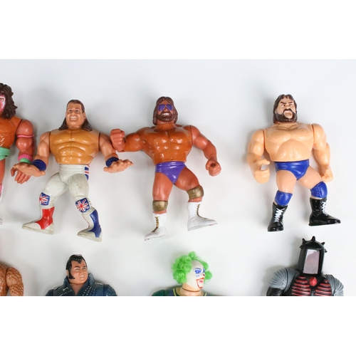 1549 - Collection of 17 x 1980s/1990s figures to include 11 x Hasbro WWF (Honkey Tonk Man, The Mountie, Hac... 