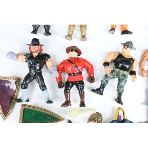 1549 - Collection of 17 x 1980s/1990s figures to include 11 x Hasbro WWF (Honkey Tonk Man, The Mountie, Hac... 