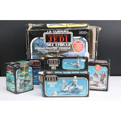 1560 - Star Wars - Five boxed original Star Wars vehicles and creatures to include Battle Damaged X-Wing Fi... 