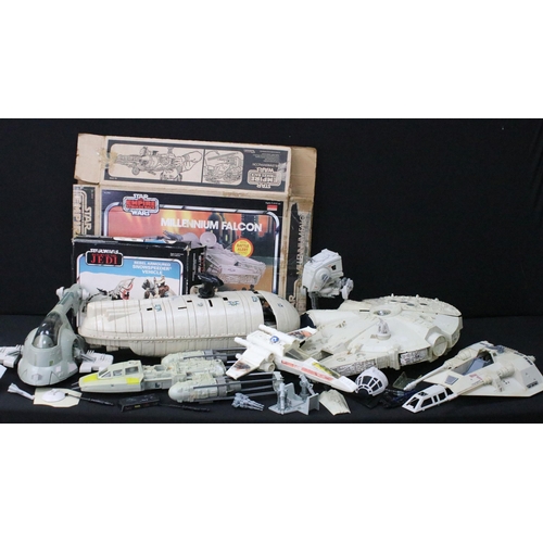 1561 - Star Wars - Seven original Star Wars vehicles to include Millennium Falcon, Rebel Transporter, Y-Win... 