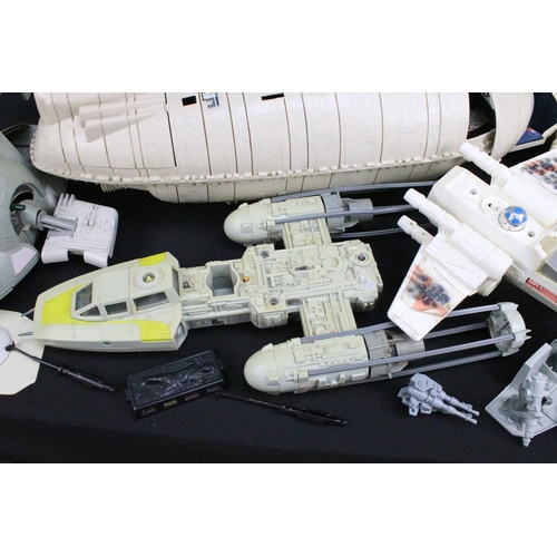 1561 - Star Wars - Seven original Star Wars vehicles to include Millennium Falcon, Rebel Transporter, Y-Win... 